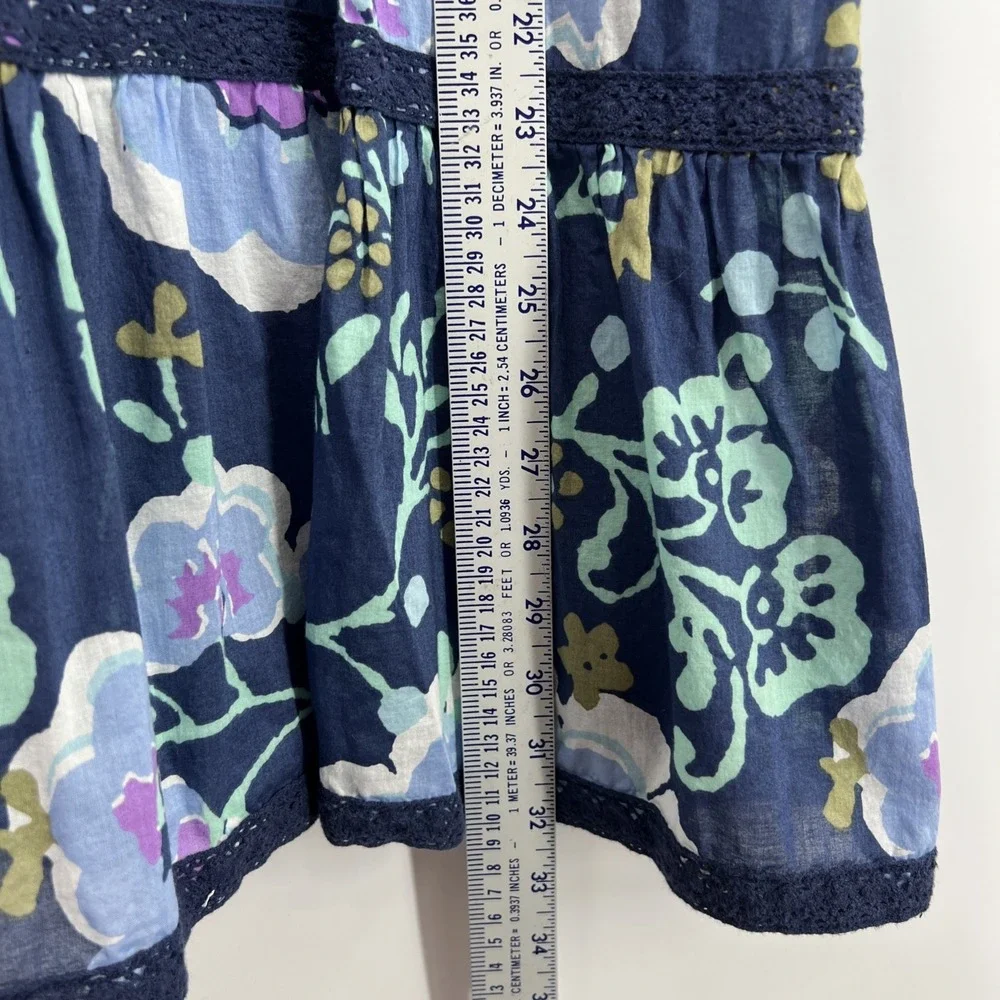 Old Navy Girl's‎ Baby Doll Floral Print Maxi Ruffle Lace Bottom Dress Size S 6/7